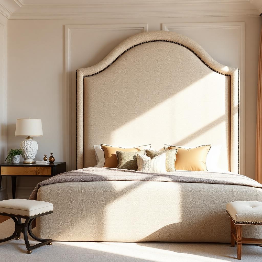 Eden Upholstered King Bed — Bouclé