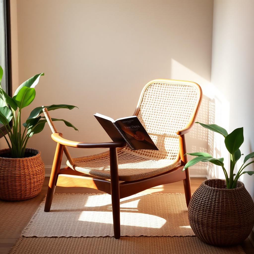 Cane & Teak Reading Chair