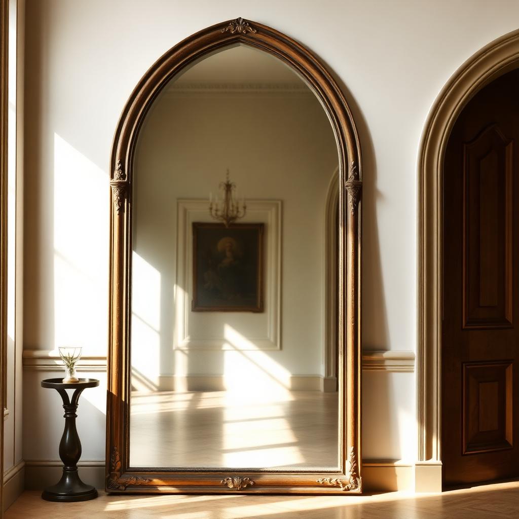 Aged Brass Cathedral Mirror — 2.4m