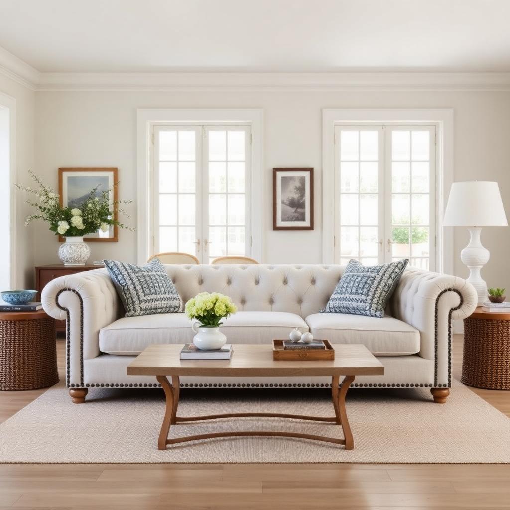 Hampton Linen Chesterfield