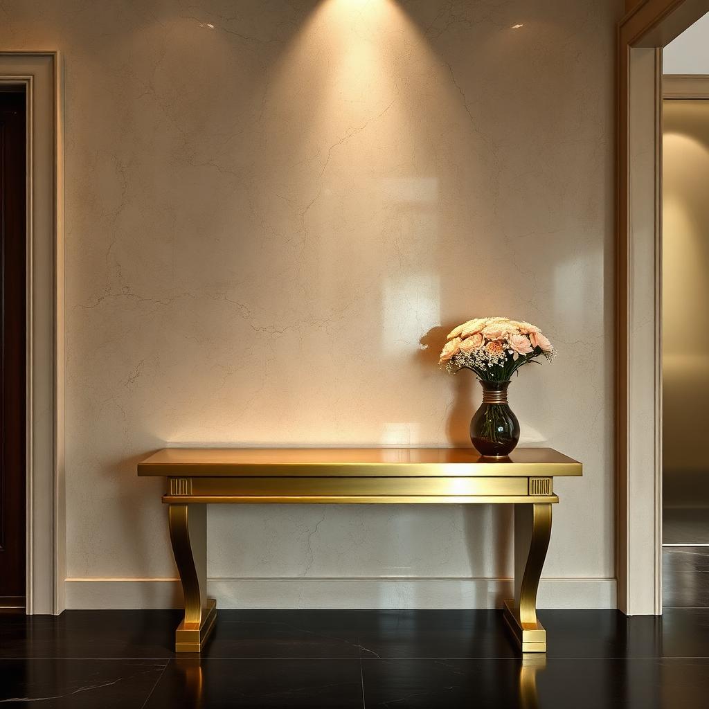 Patinated Brass Console — 2.2m
